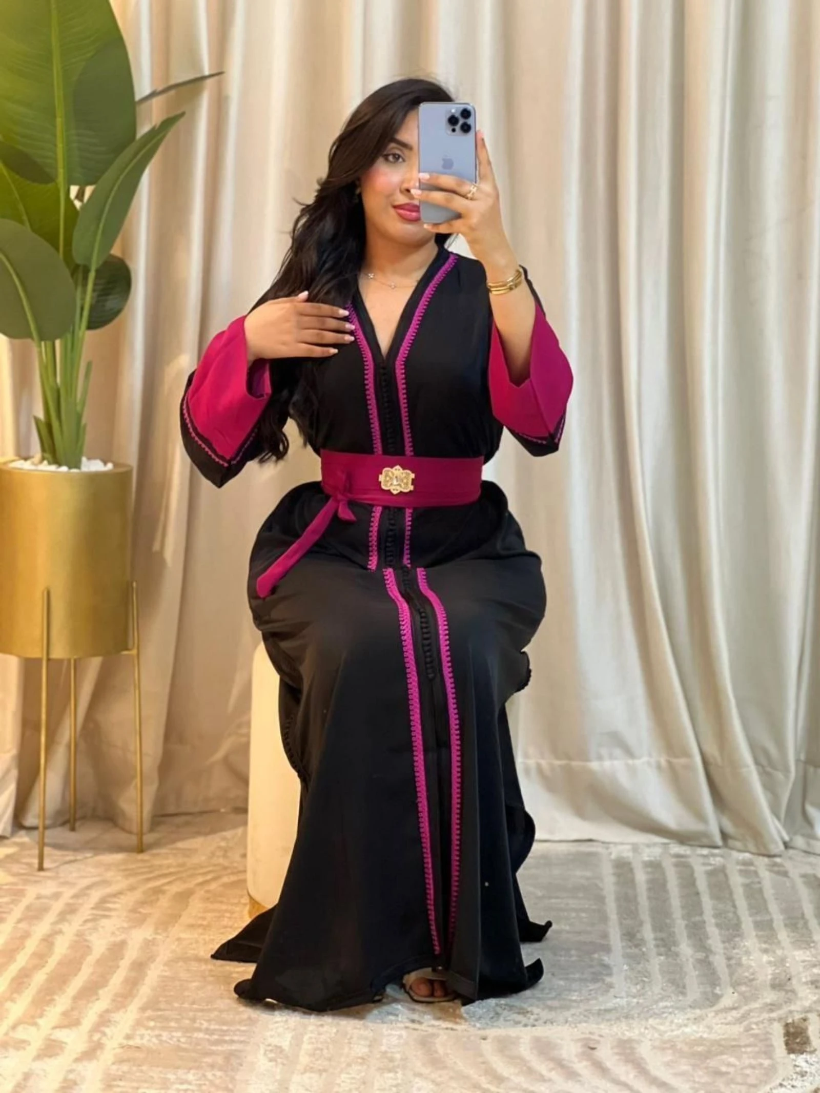 Caftan longue avec ceinture  – photo 2
